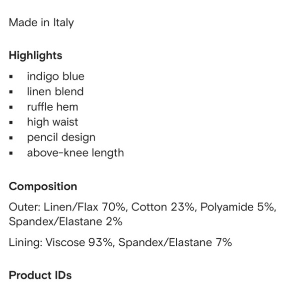 Ralph Lauren Collection Purple Label Ruffle Trim Blue Pencil Skirt Large NEW - Picture 6 of 12